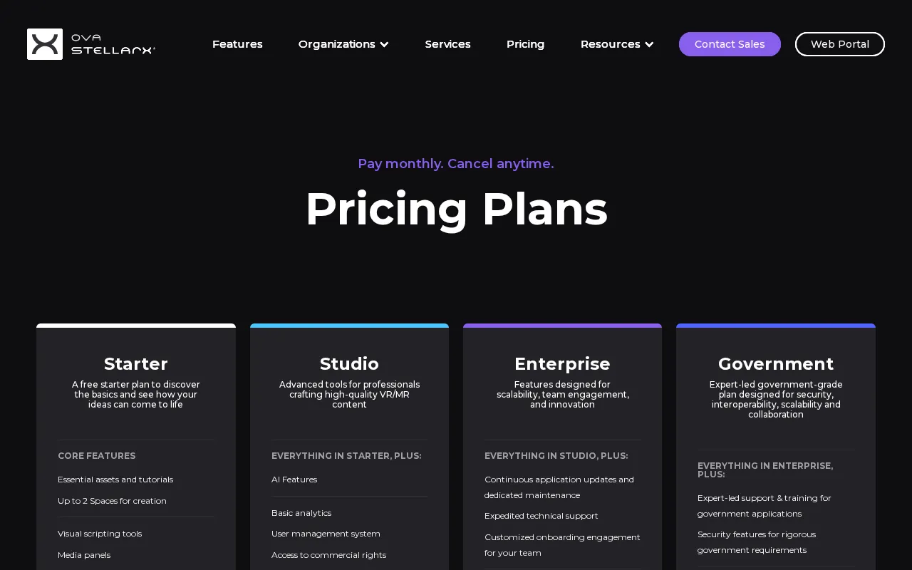 StellarX — pricing page