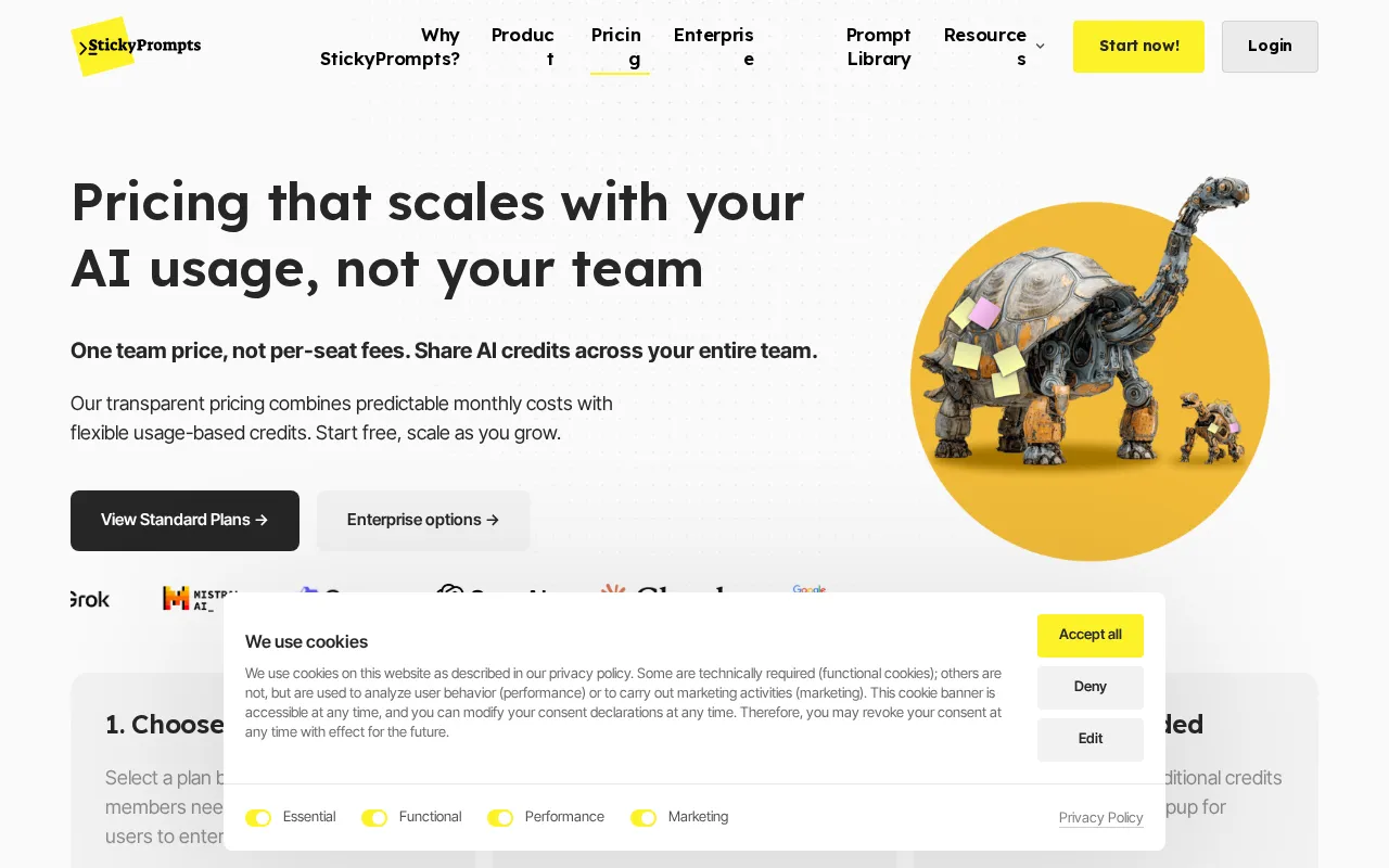 StickyPrompts — pricing page