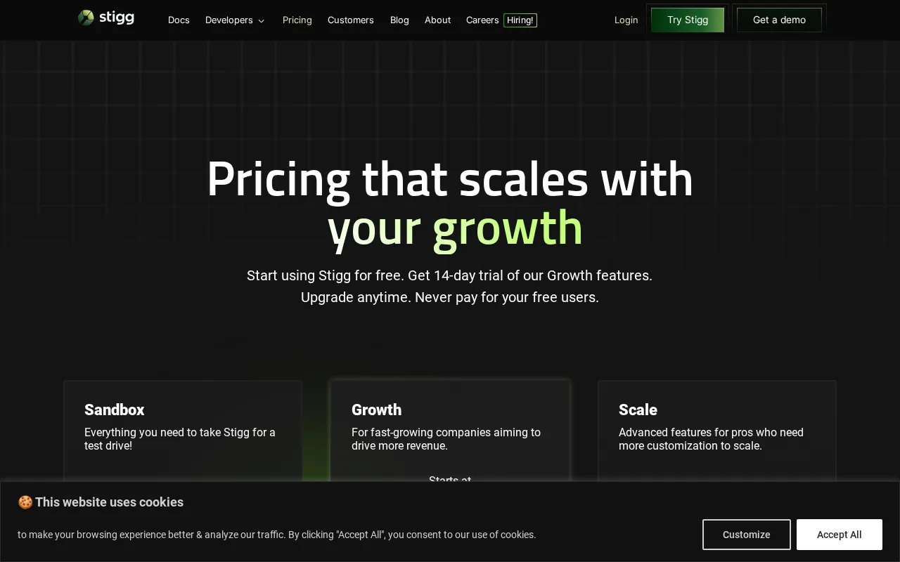 Stigg — pricing page