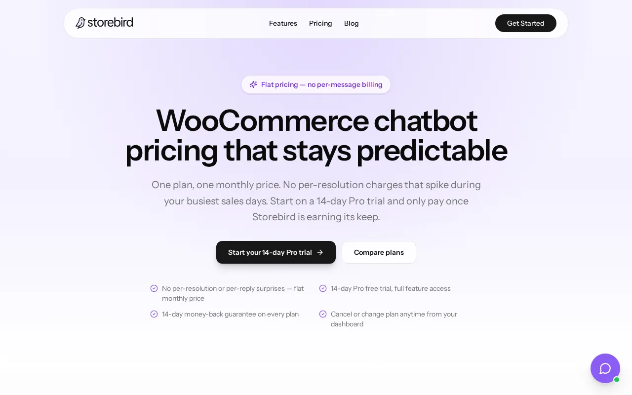 Storebird — pricing page