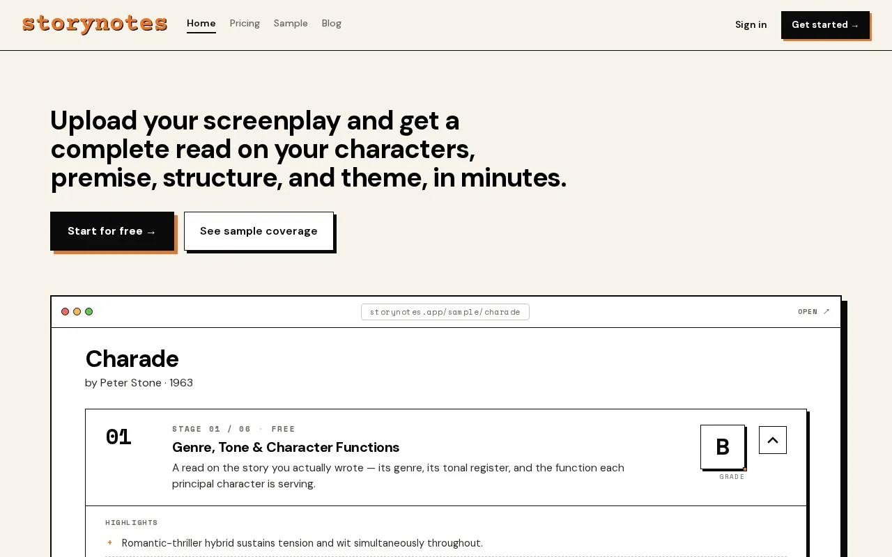 Story Notes — preview screenshot