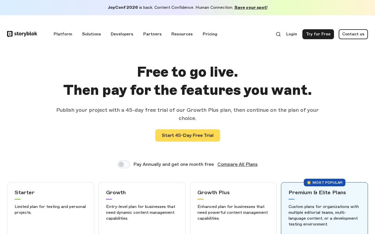 Storyblok AI Translations — pricing page
