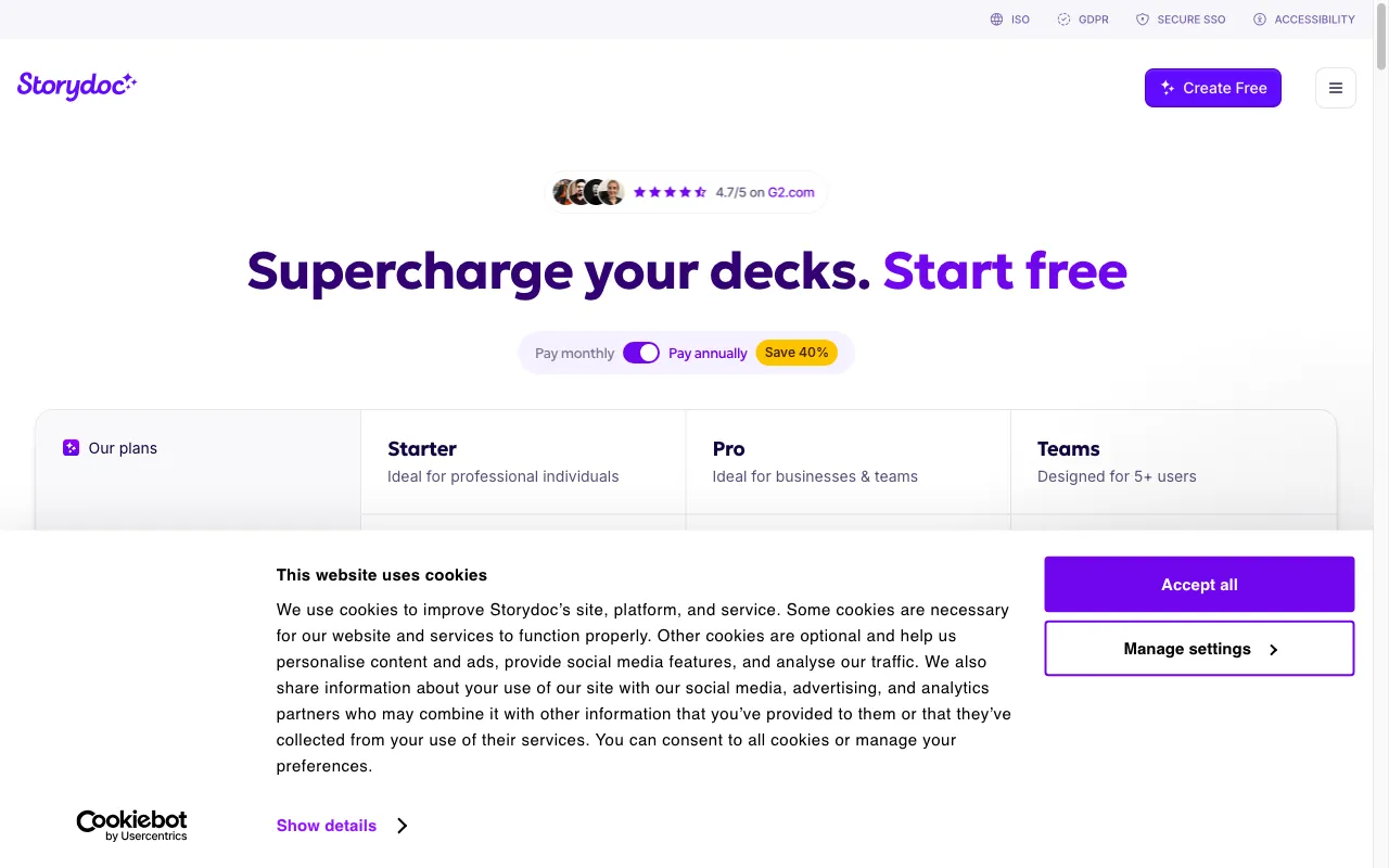 Storydoc — pricing page