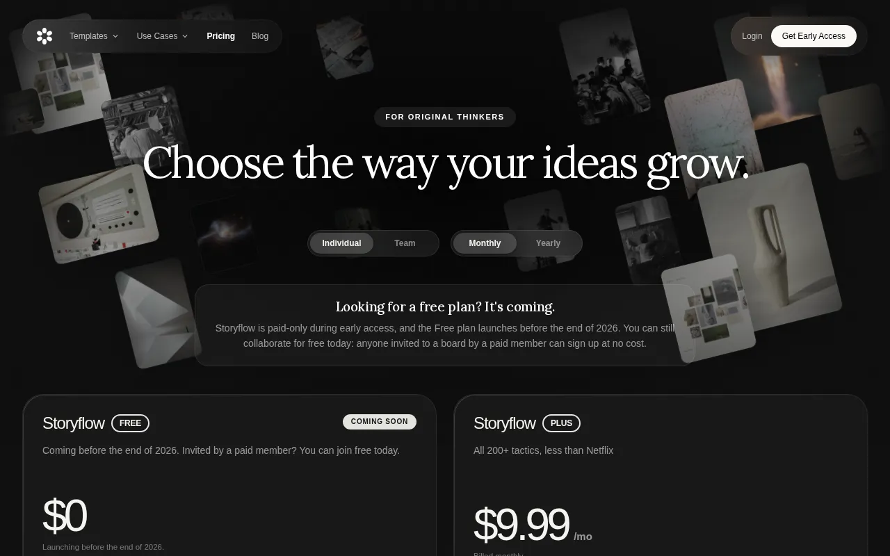 Storyflow AI — pricing page