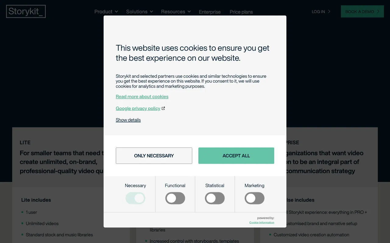 Storykit — pricing page