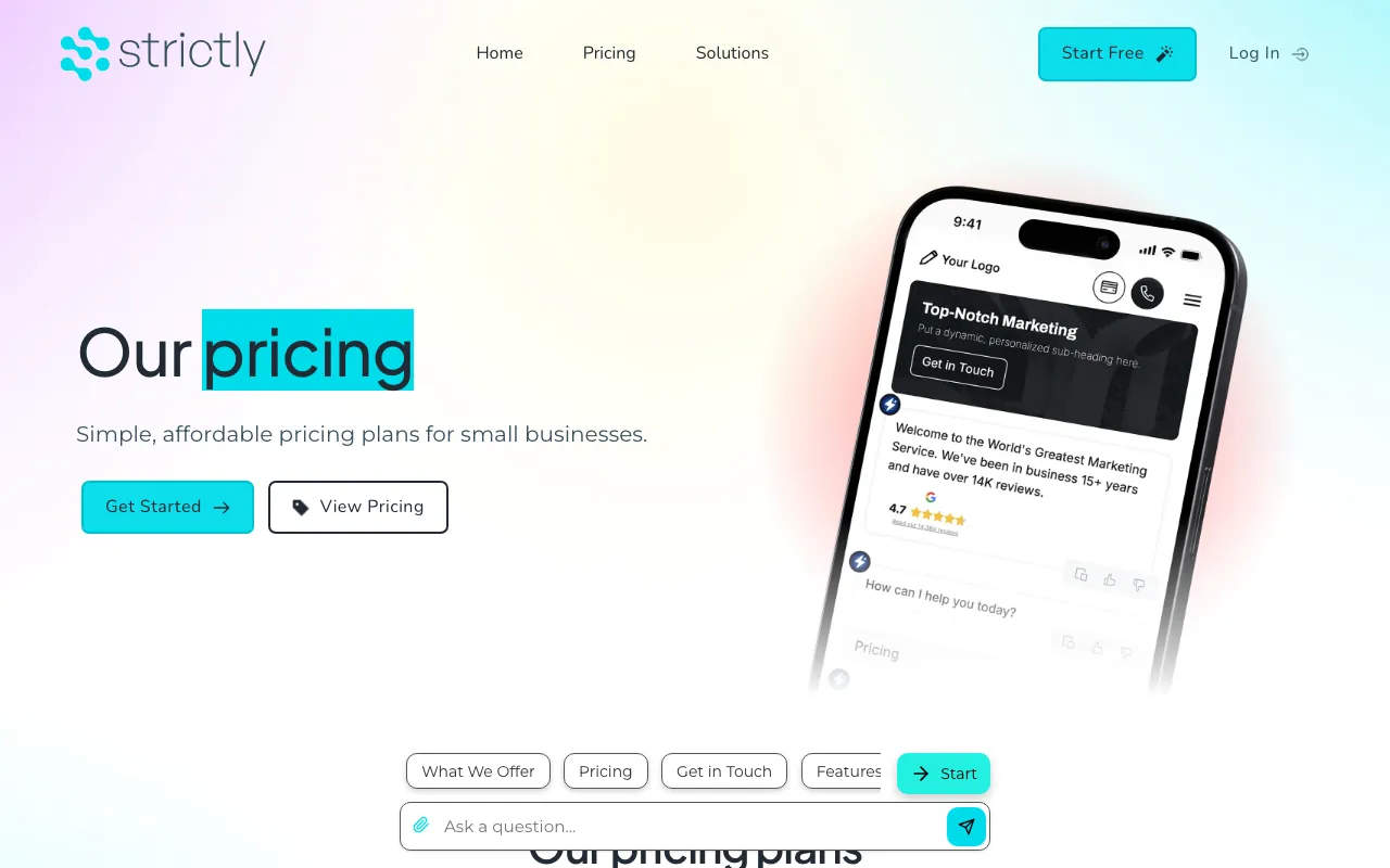 Strictly — pricing page