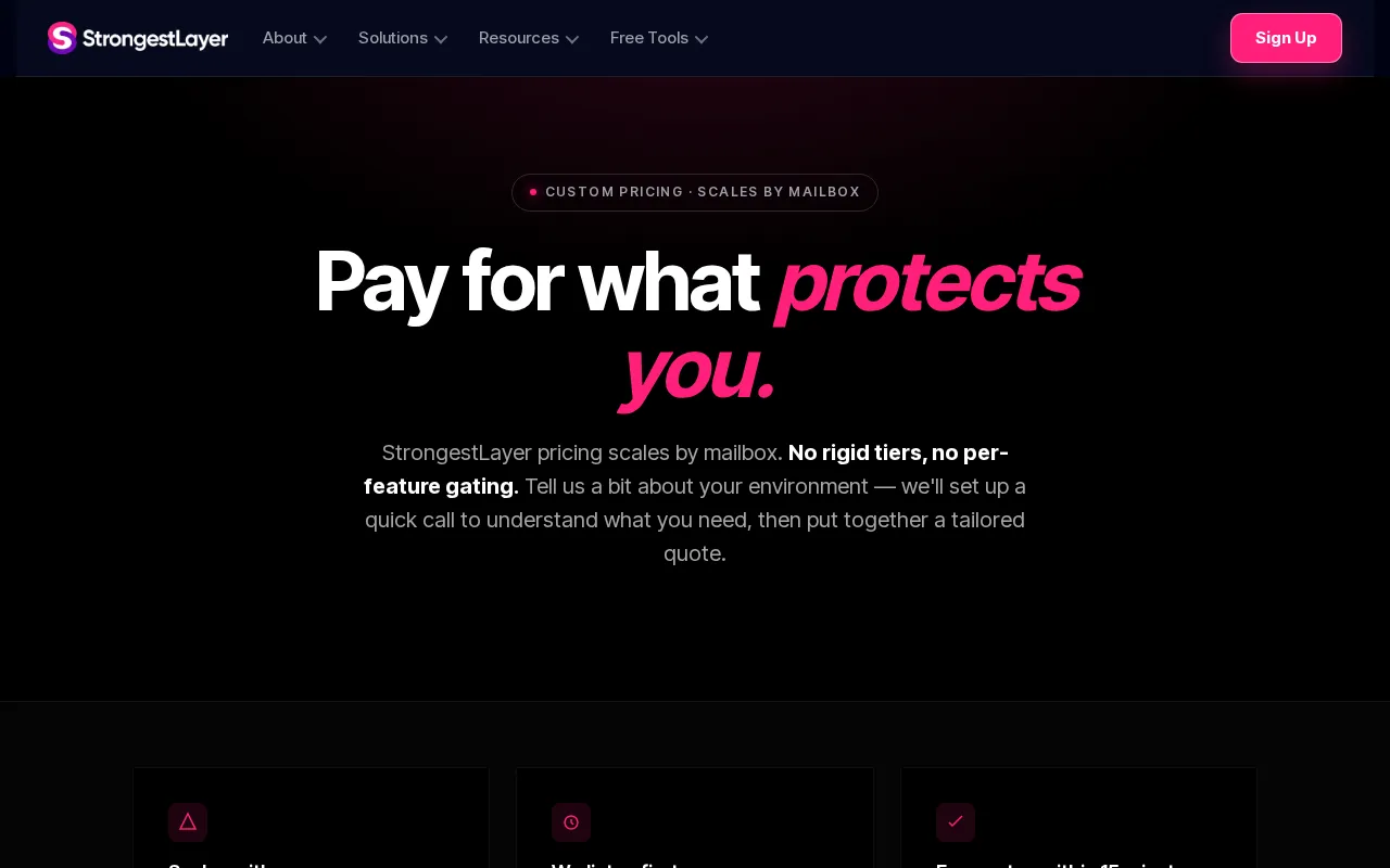 StrongestLayer — pricing page