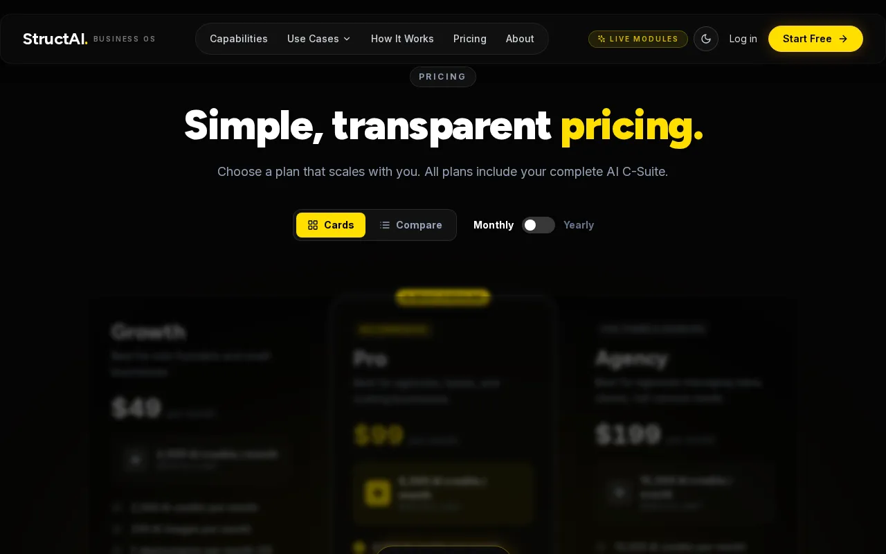StructAI — pricing page