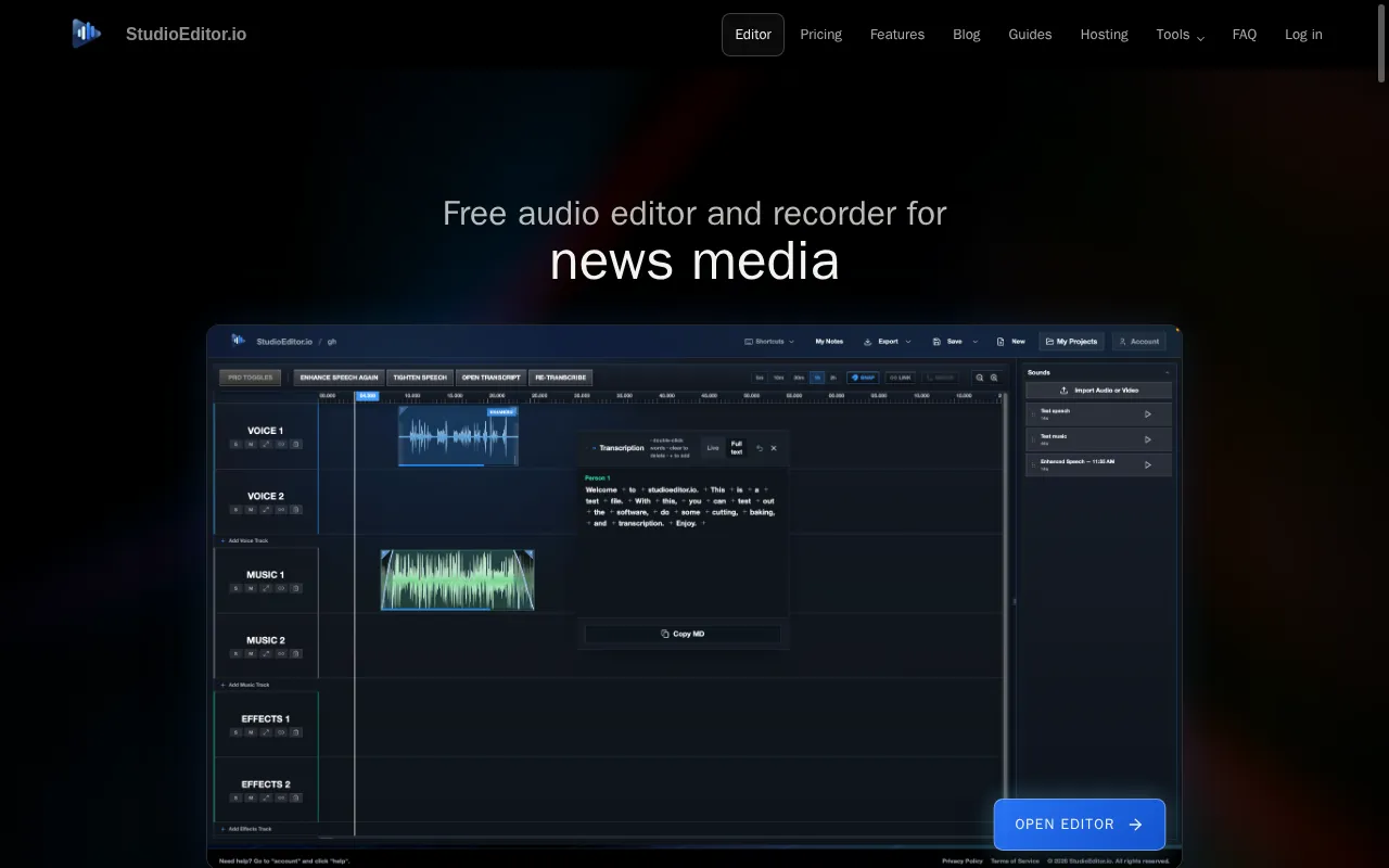 StudioEditor.io — preview screenshot