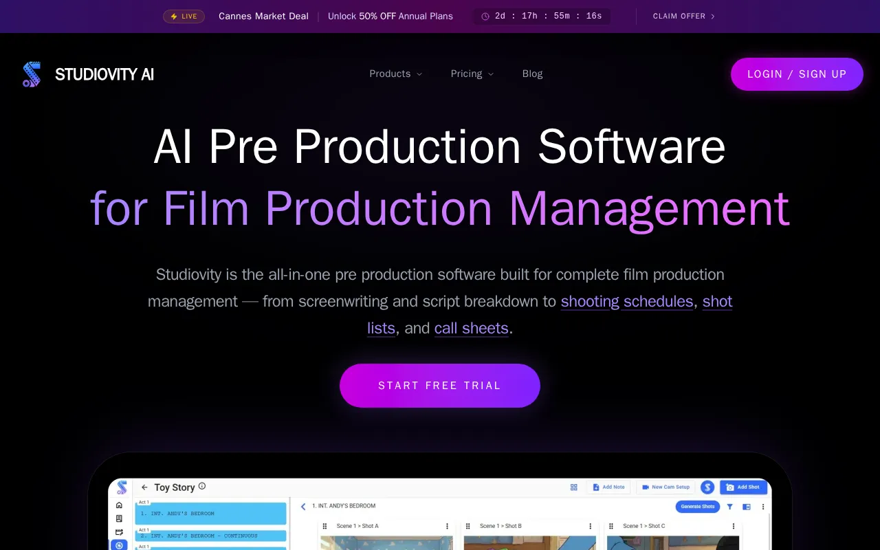 Studiovity Screenwriting — preview screenshot