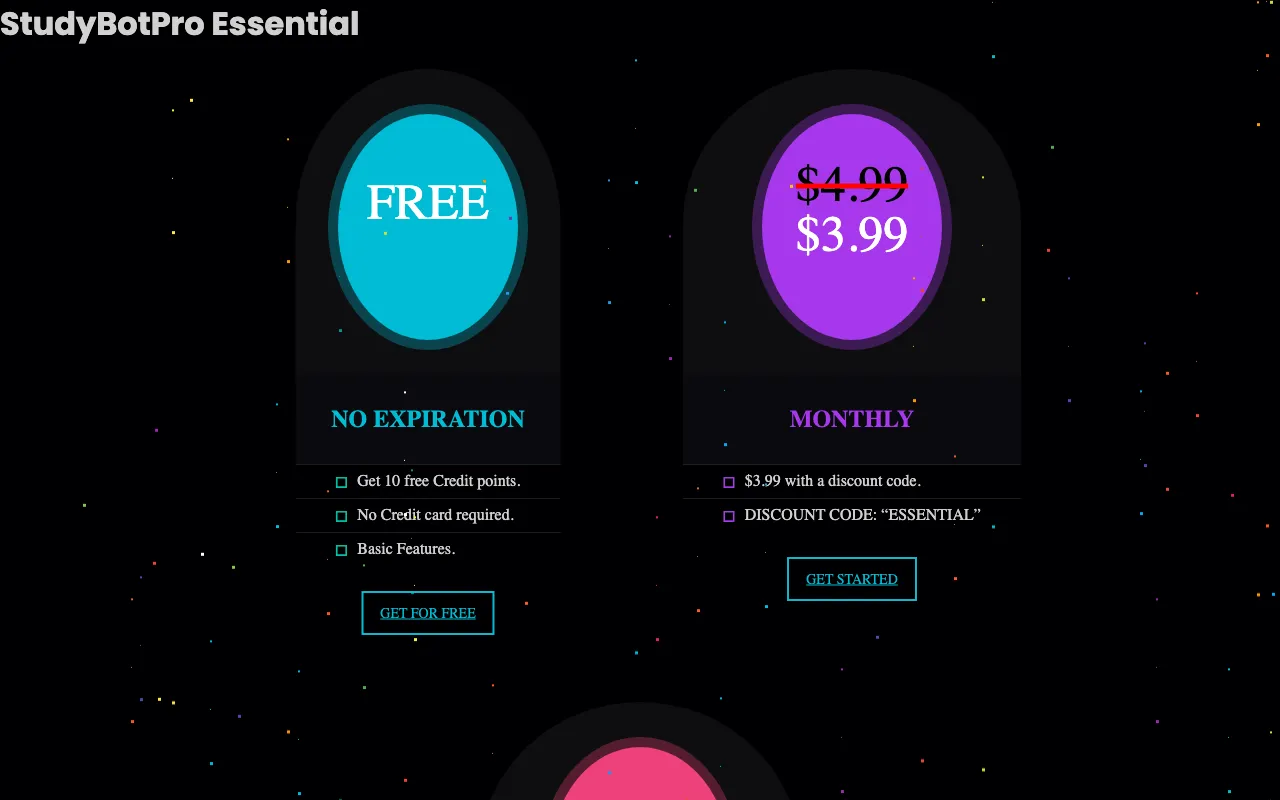 StudyBotPro — pricing page