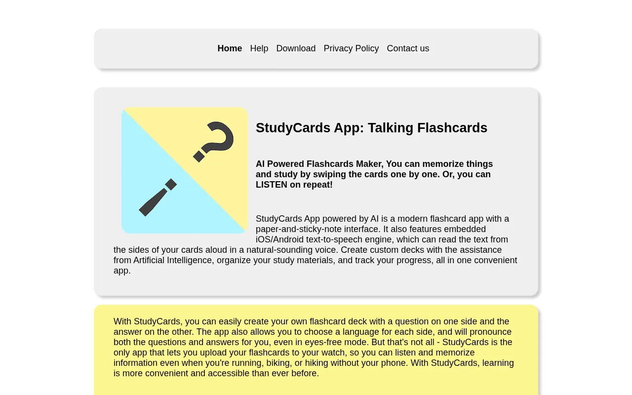 StudyCards App — preview screenshot