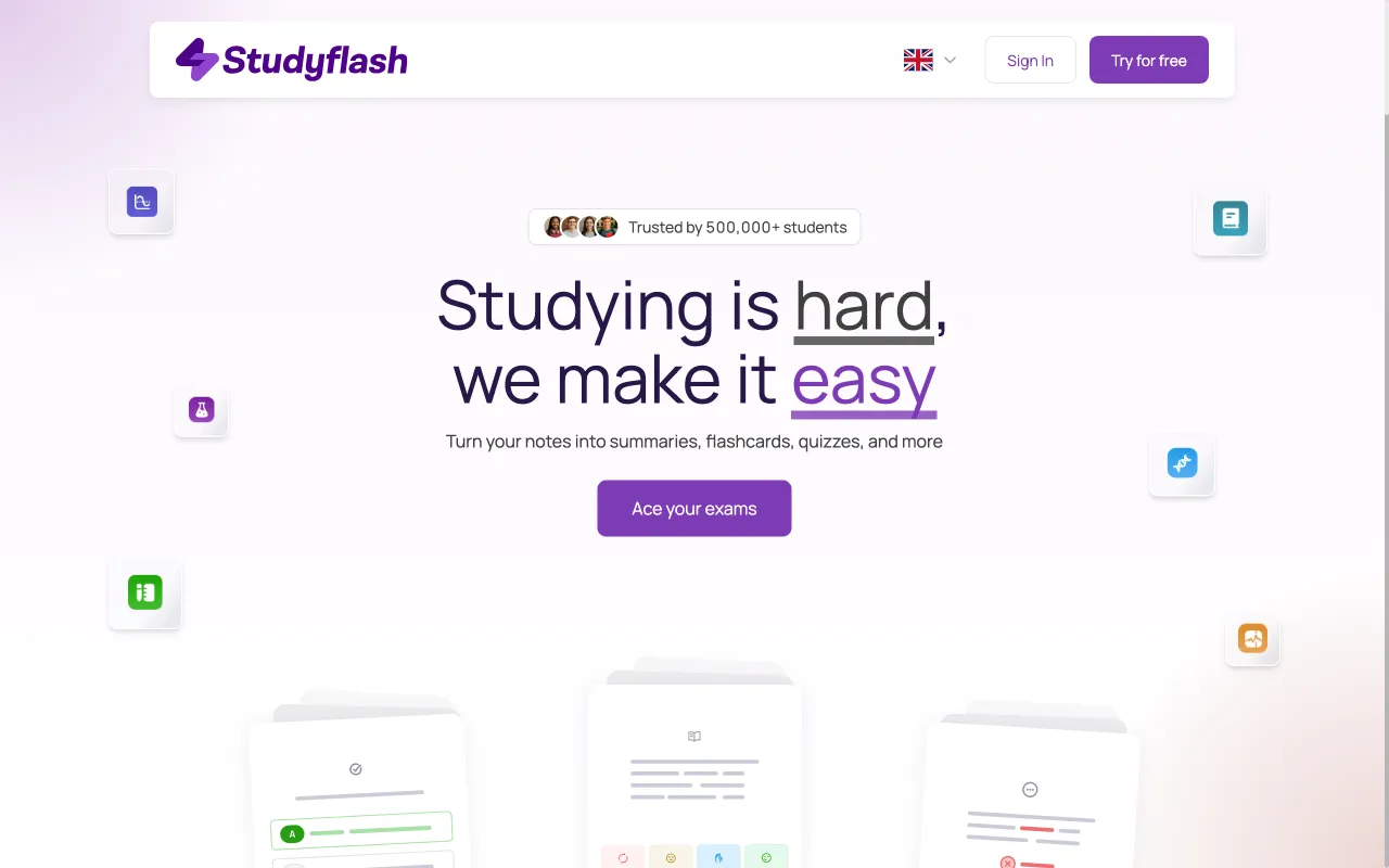 Studyflash — preview screenshot