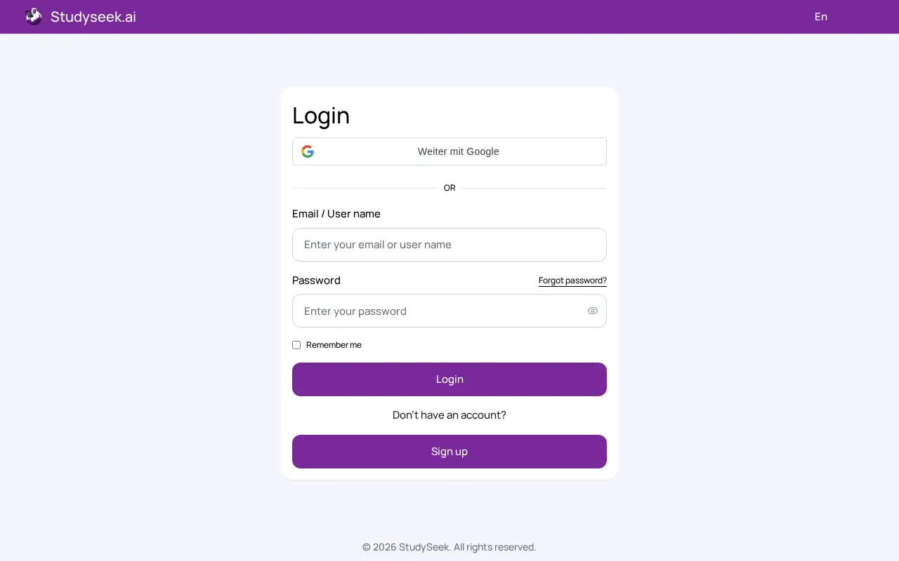 Studyseek — preview screenshot