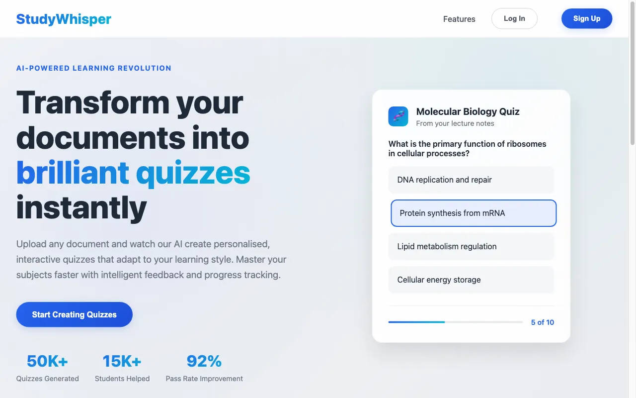StudyWhisperer — pricing page