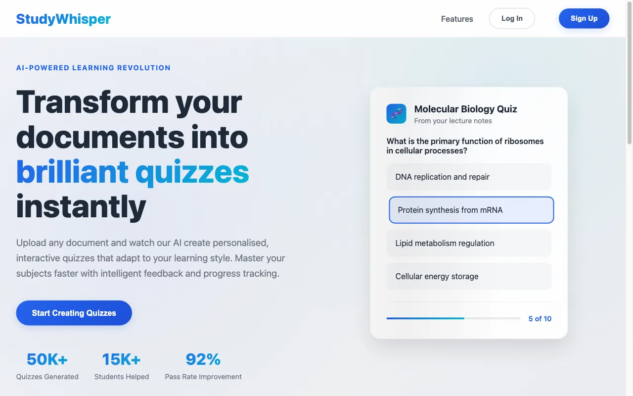 StudyWhisperer — preview screenshot