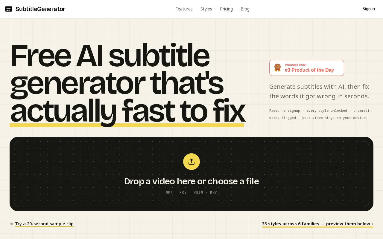 SubtitleGenerator — preview screenshot