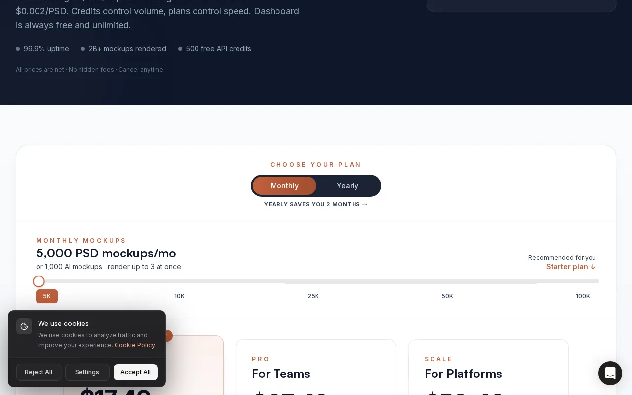 Sudomock — pricing page