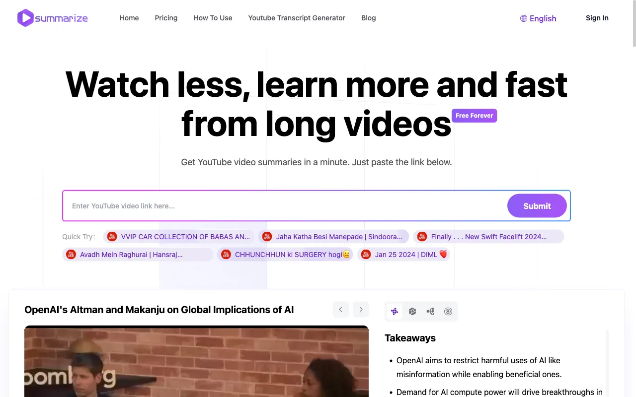 Summarize-Youtube Video Summarizer — preview screenshot