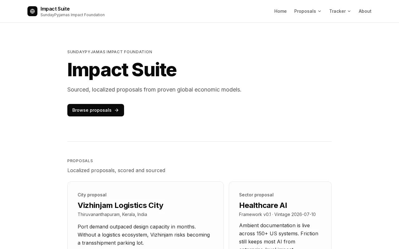 SundayPyjamas Impact Foundation — preview screenshot