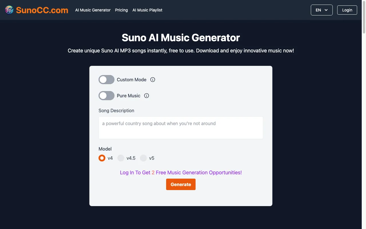 SunoCC.com — preview screenshot