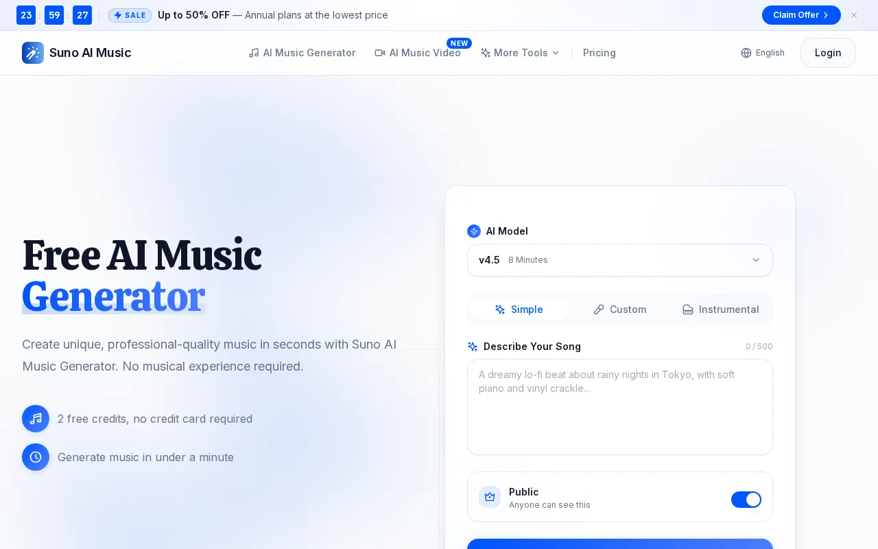 Suno AI Music — preview screenshot