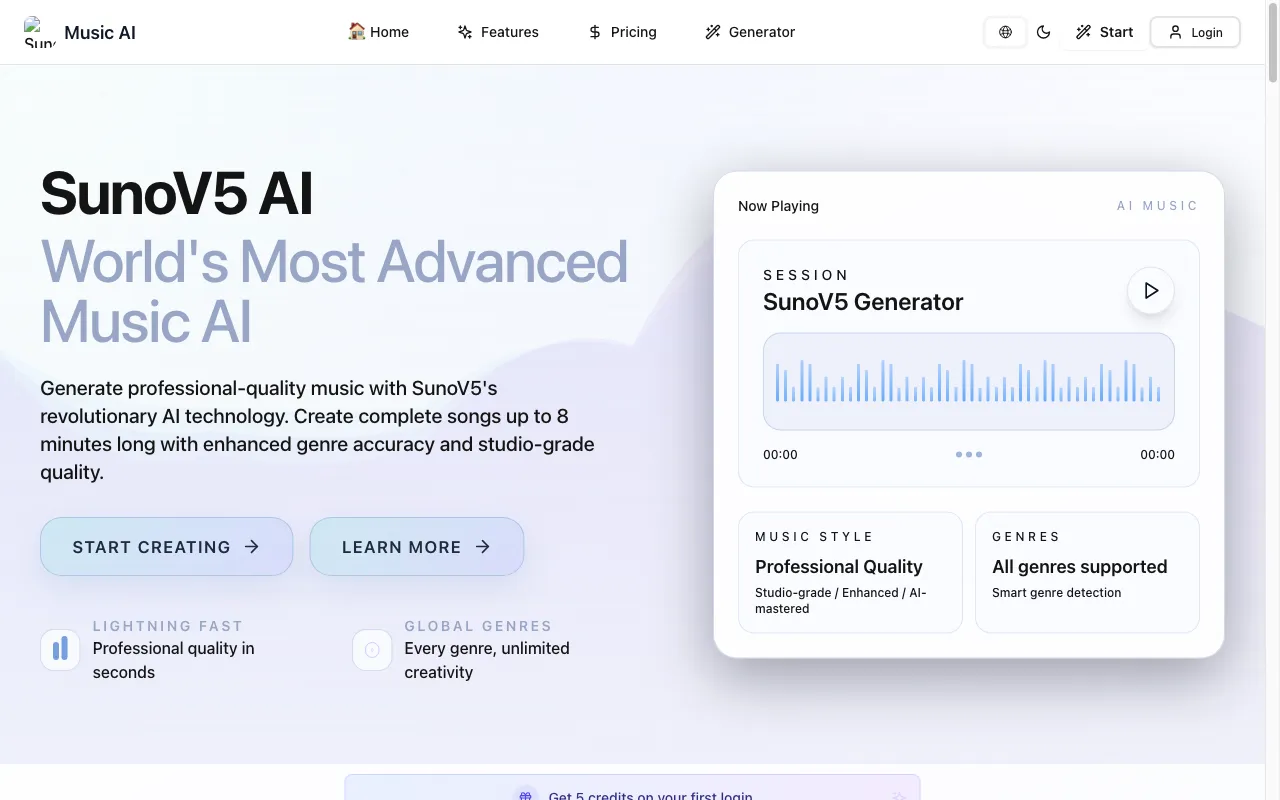 Suno V5 — preview screenshot