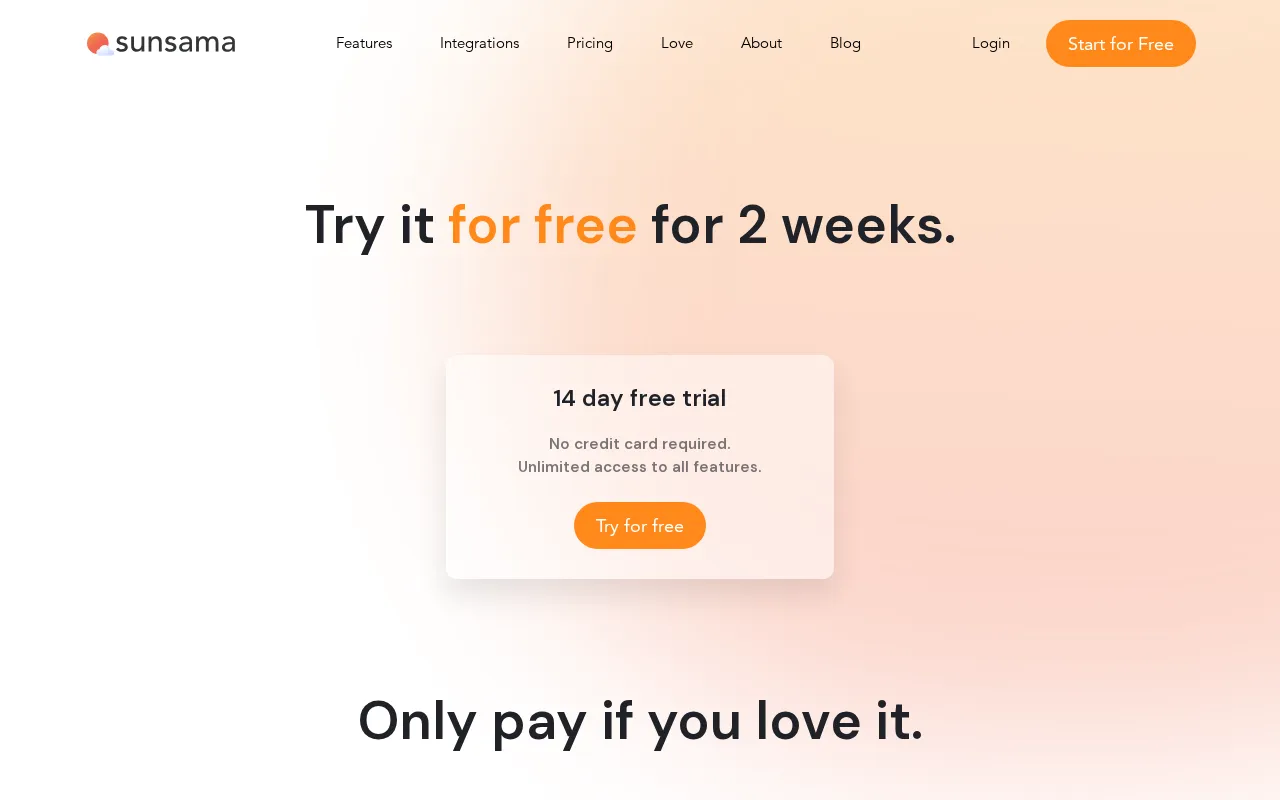 Sunsama — pricing page