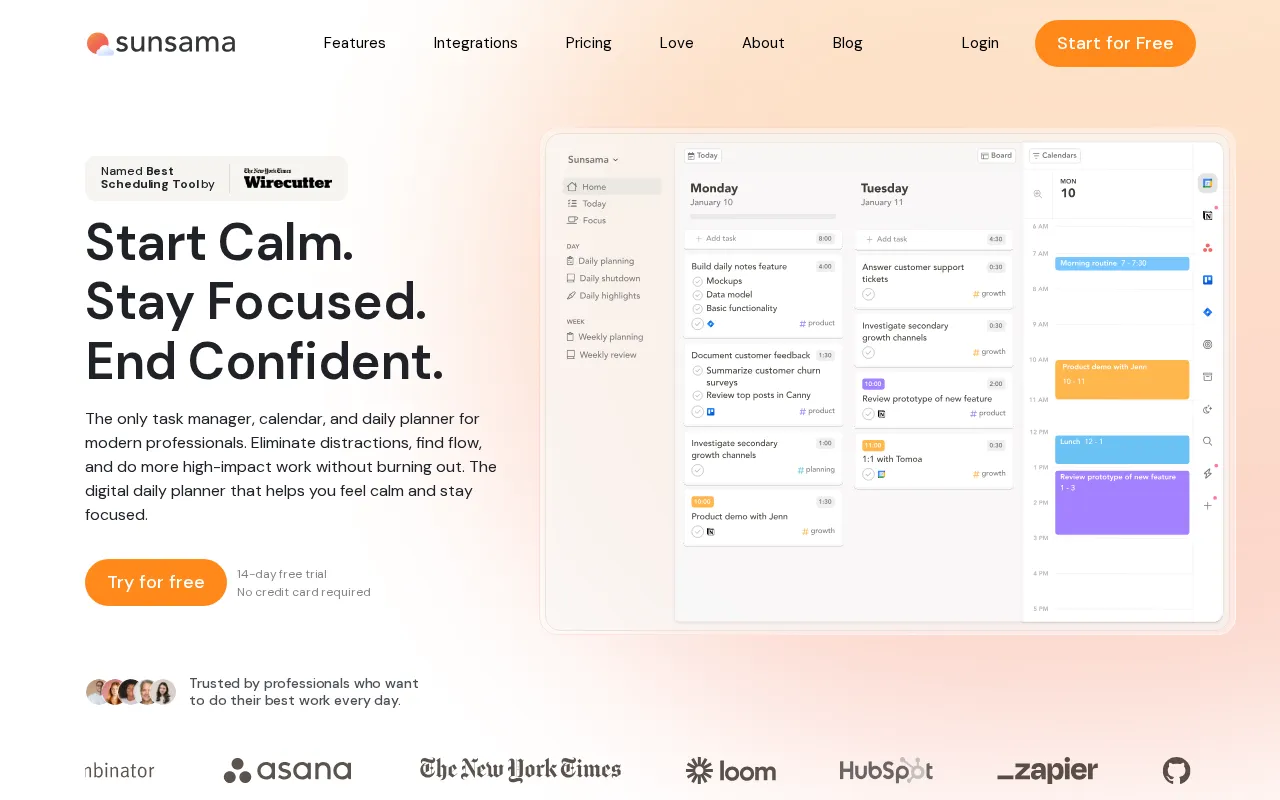 Sunsama — preview screenshot