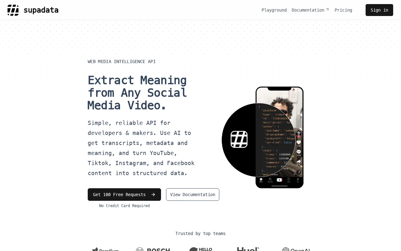 Supadata — preview screenshot