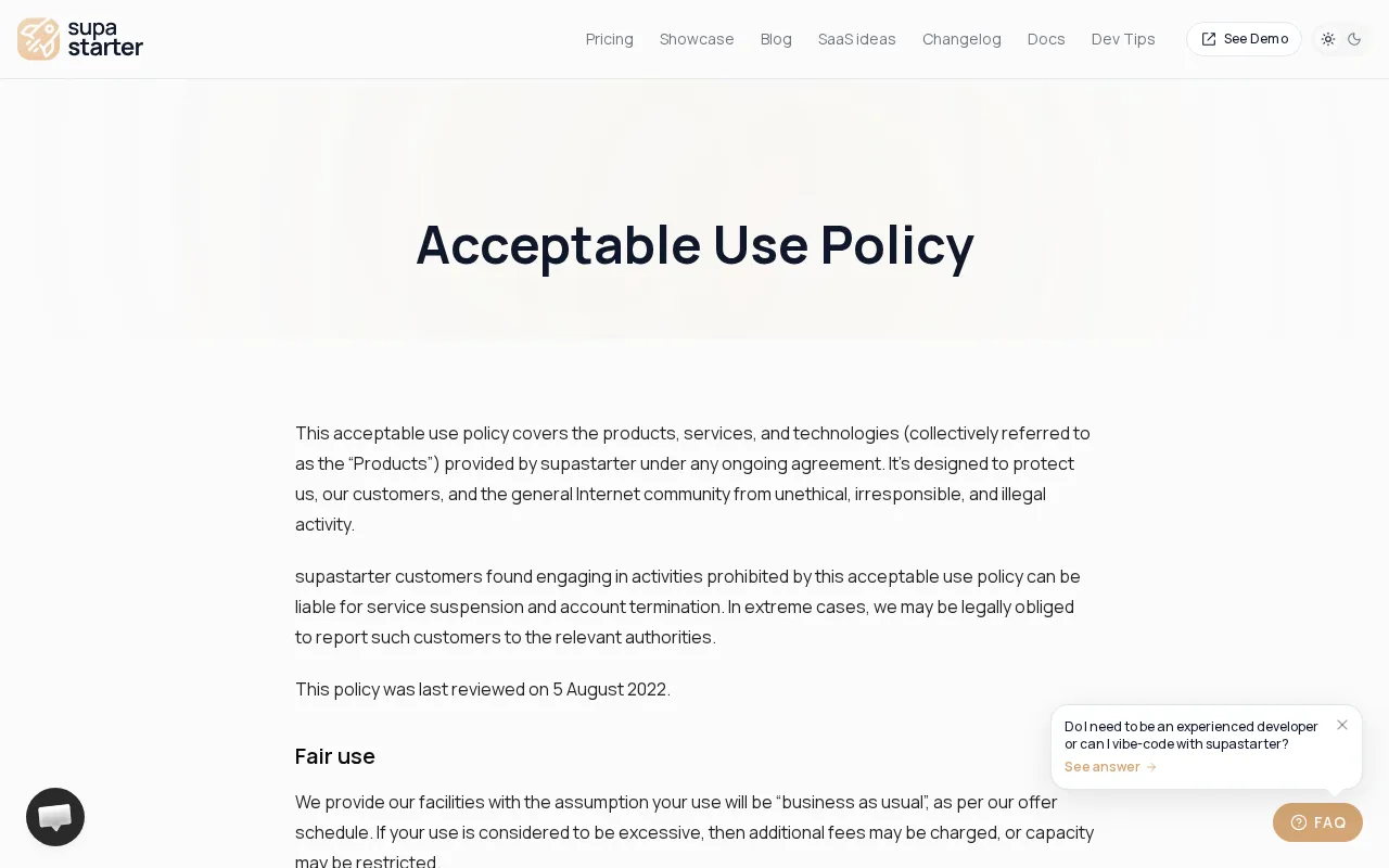 supastarter — pricing page
