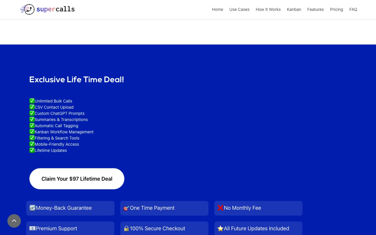 SuperCalls — pricing page