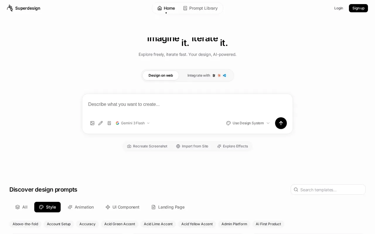 Superdesign — preview screenshot