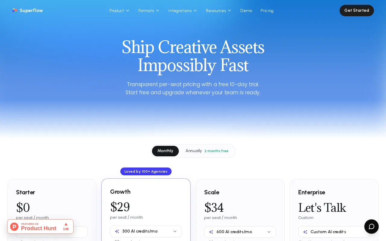 Superflow AI — pricing page