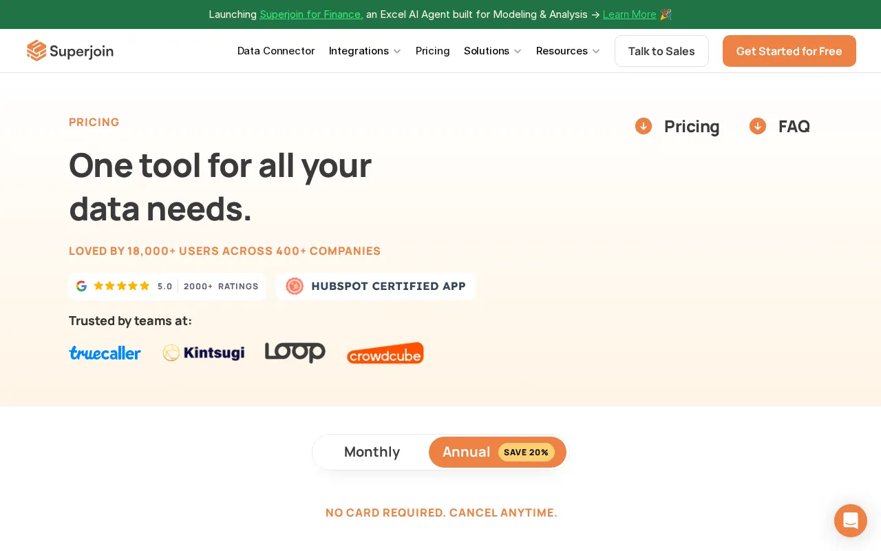 Superjoin — pricing page