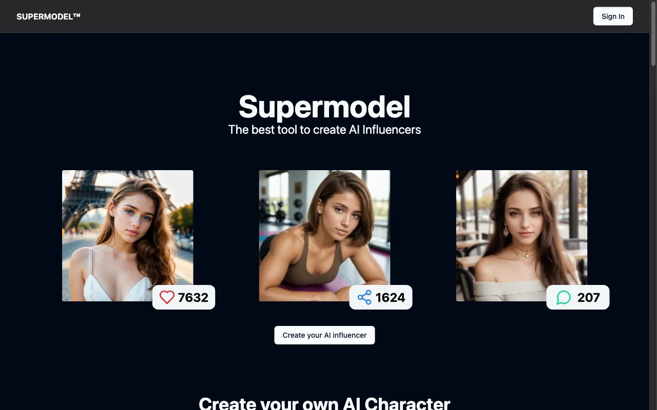 SupermodelsAI — preview screenshot
