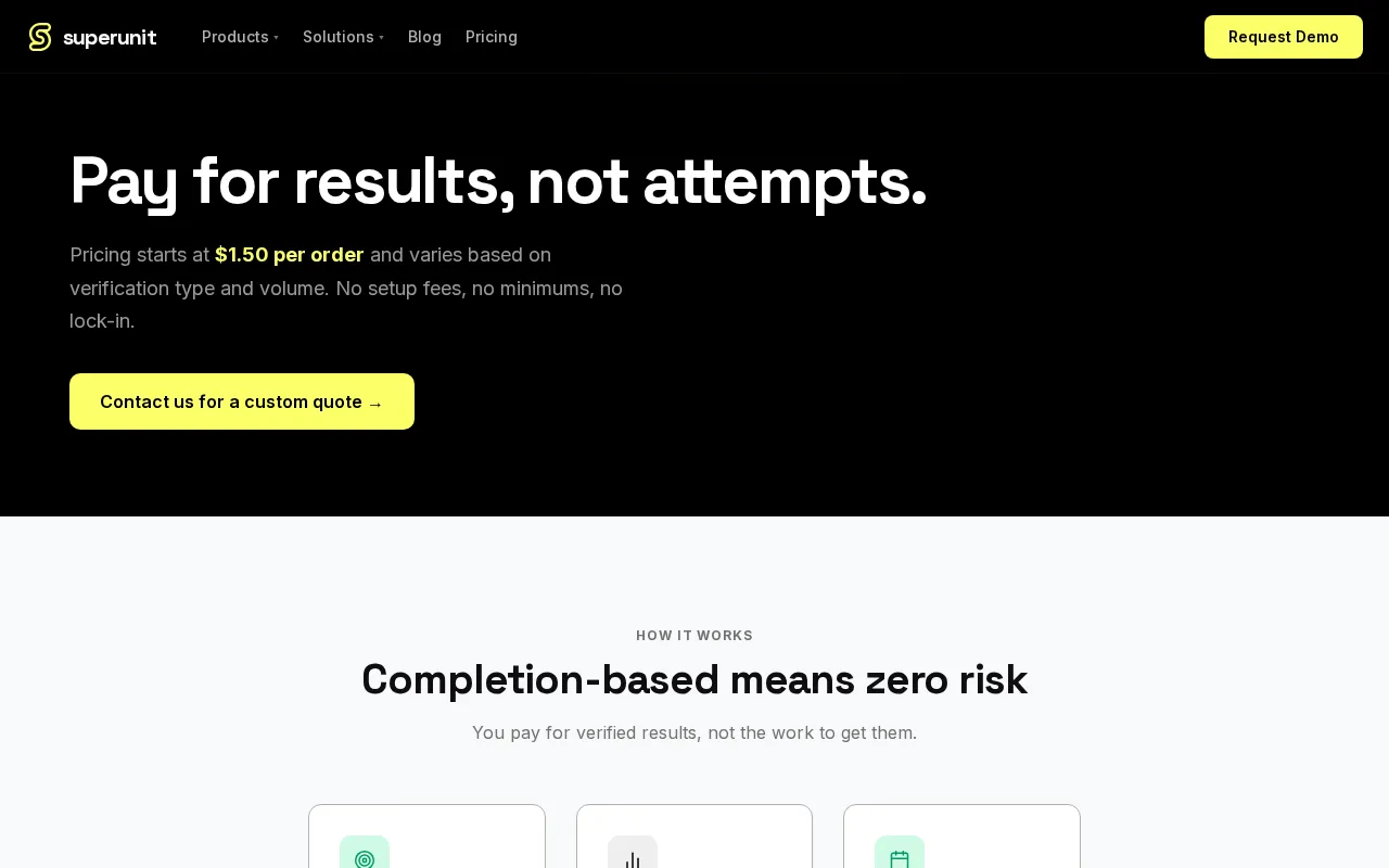 Superunit — pricing page