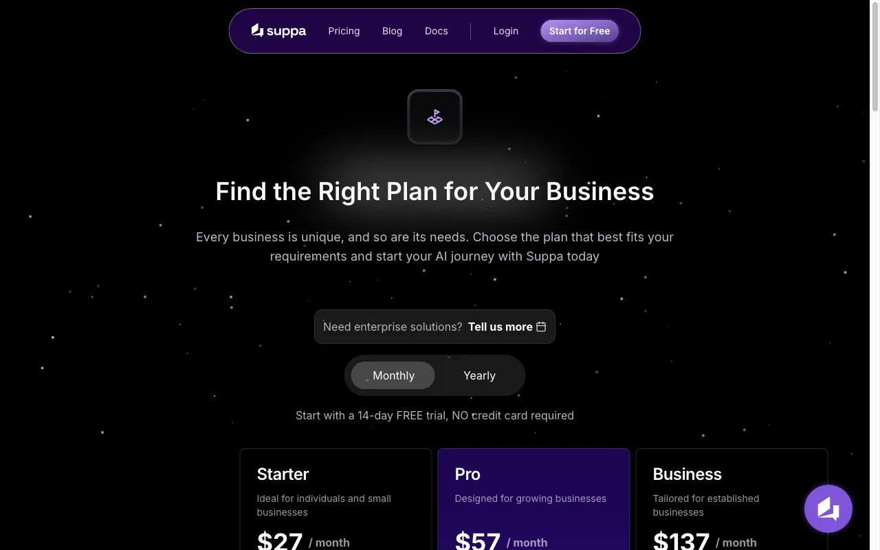 Suppa — pricing page