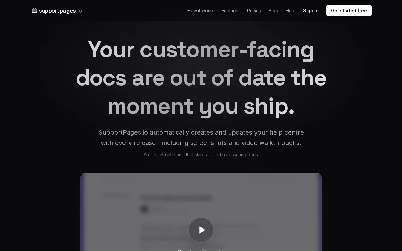 SupportPages.io — preview screenshot