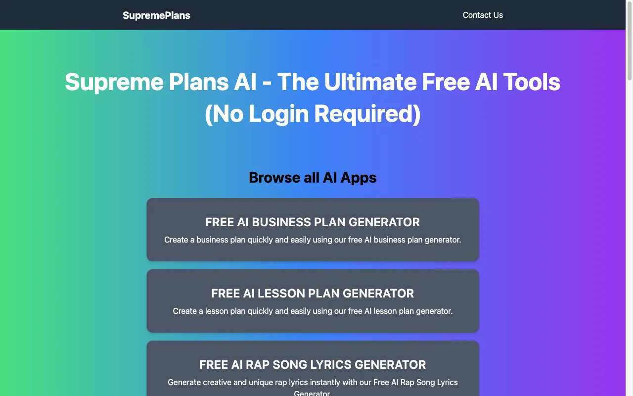 SupremePlans AI — preview screenshot