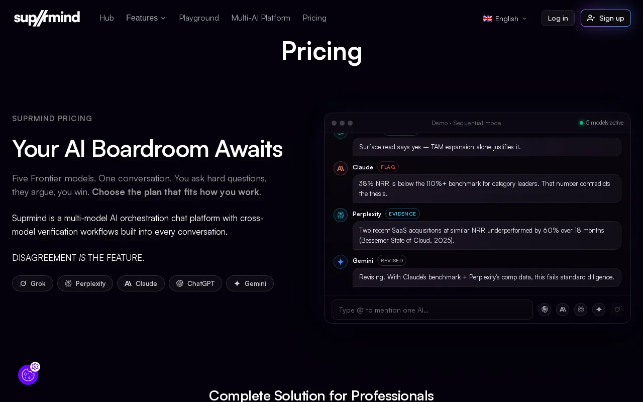 Suprmind.ai — pricing page
