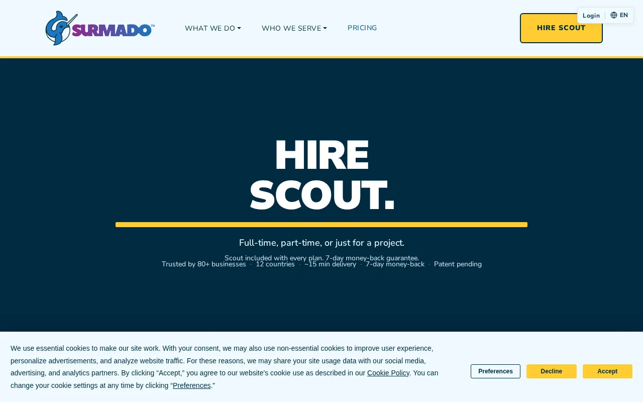 Surmado Scout — pricing page