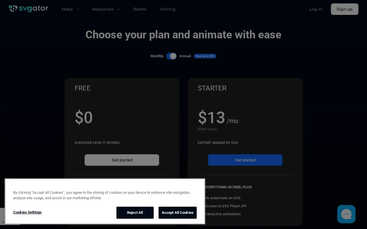 SVGator — pricing page