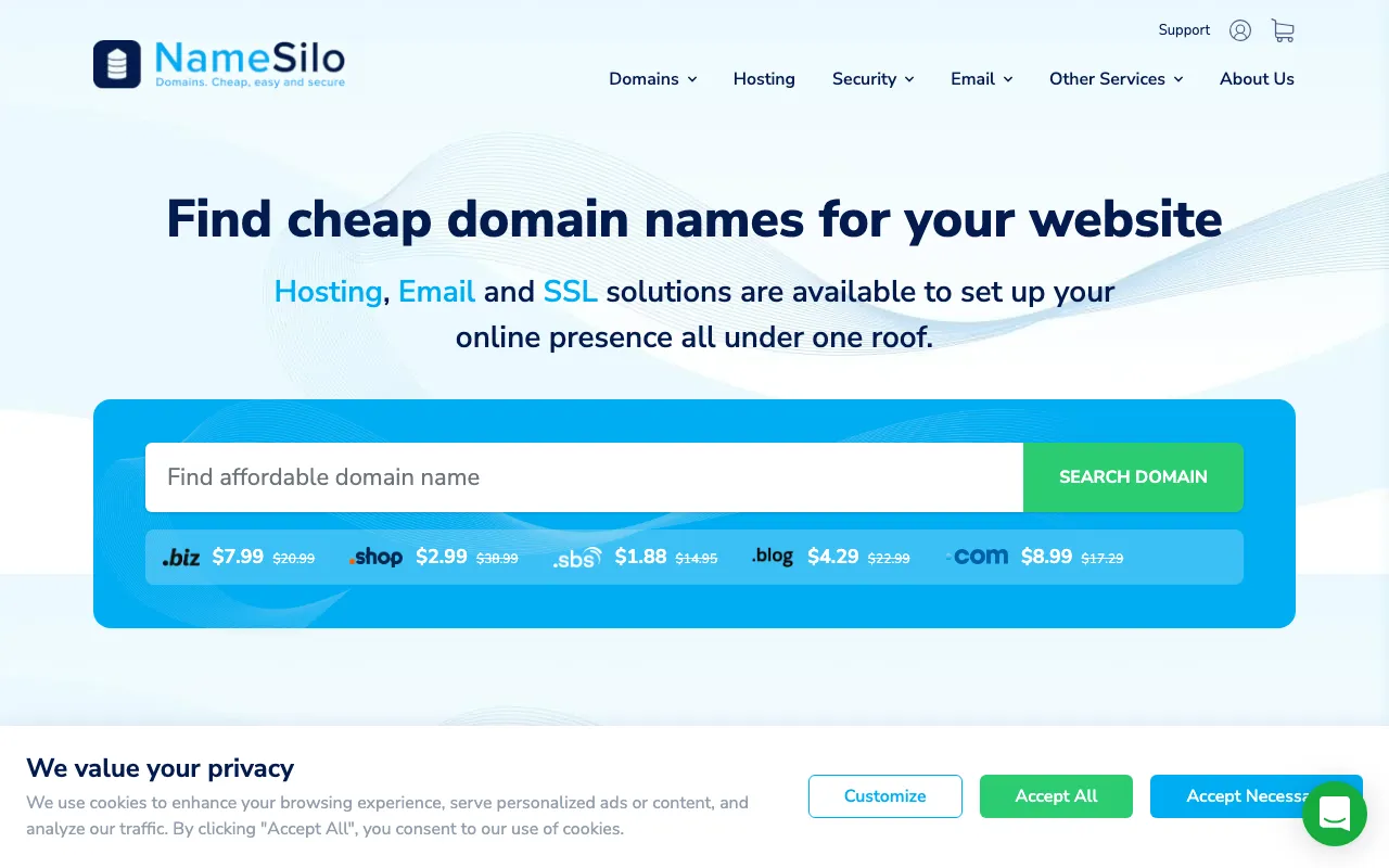 NameSilo — preview screenshot