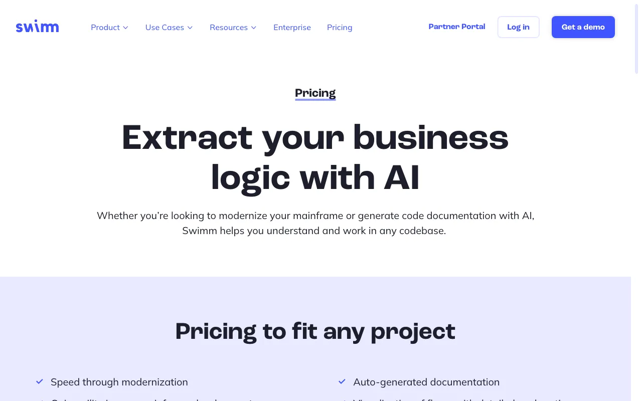 Swimm — pricing page