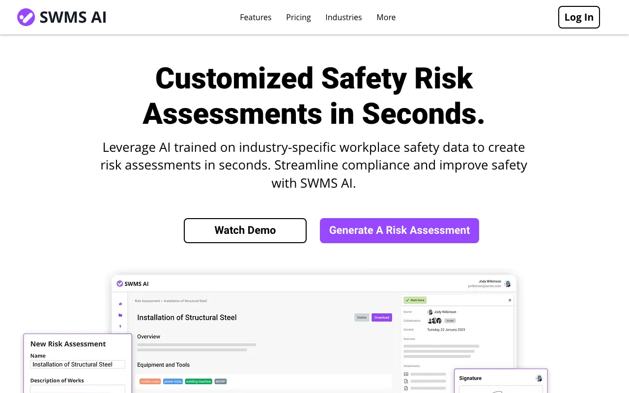 SWMS AI — preview screenshot