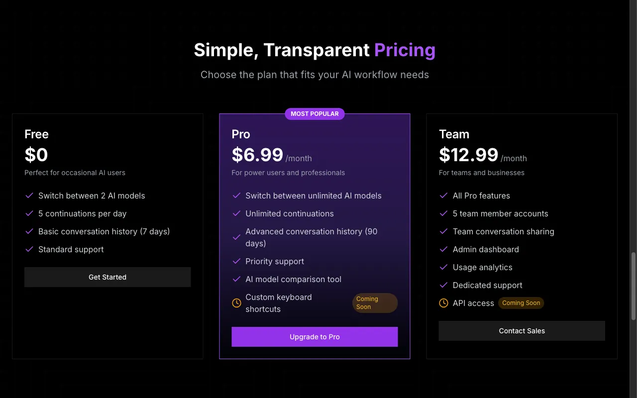 SwytchAI — pricing page