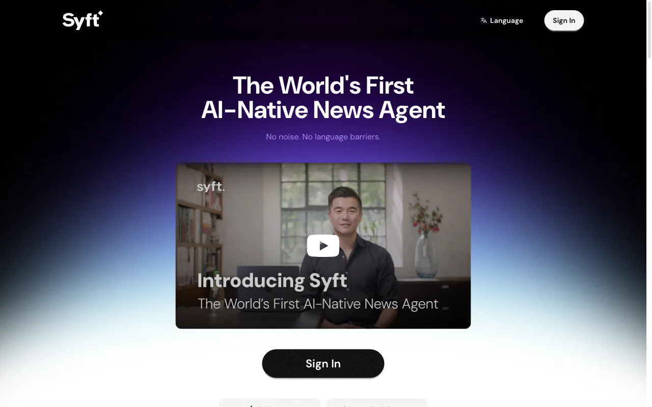 Syft AI News Aggregator — preview screenshot