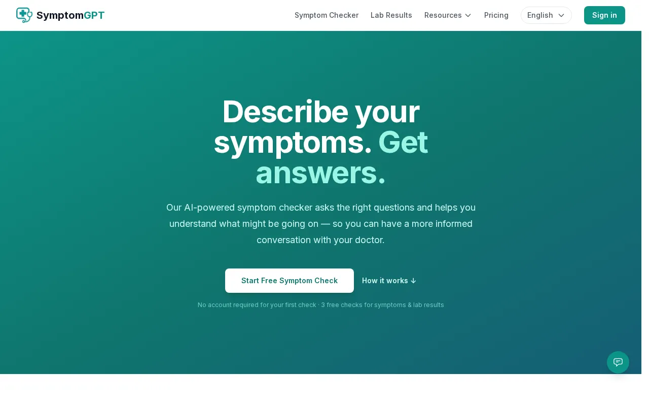 SymptomGPT — preview screenshot