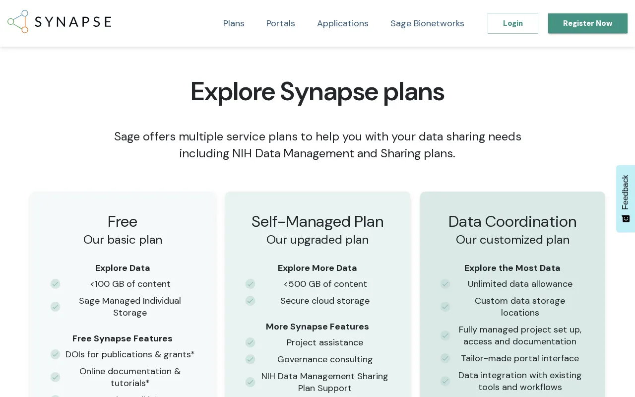 Synapse — pricing page